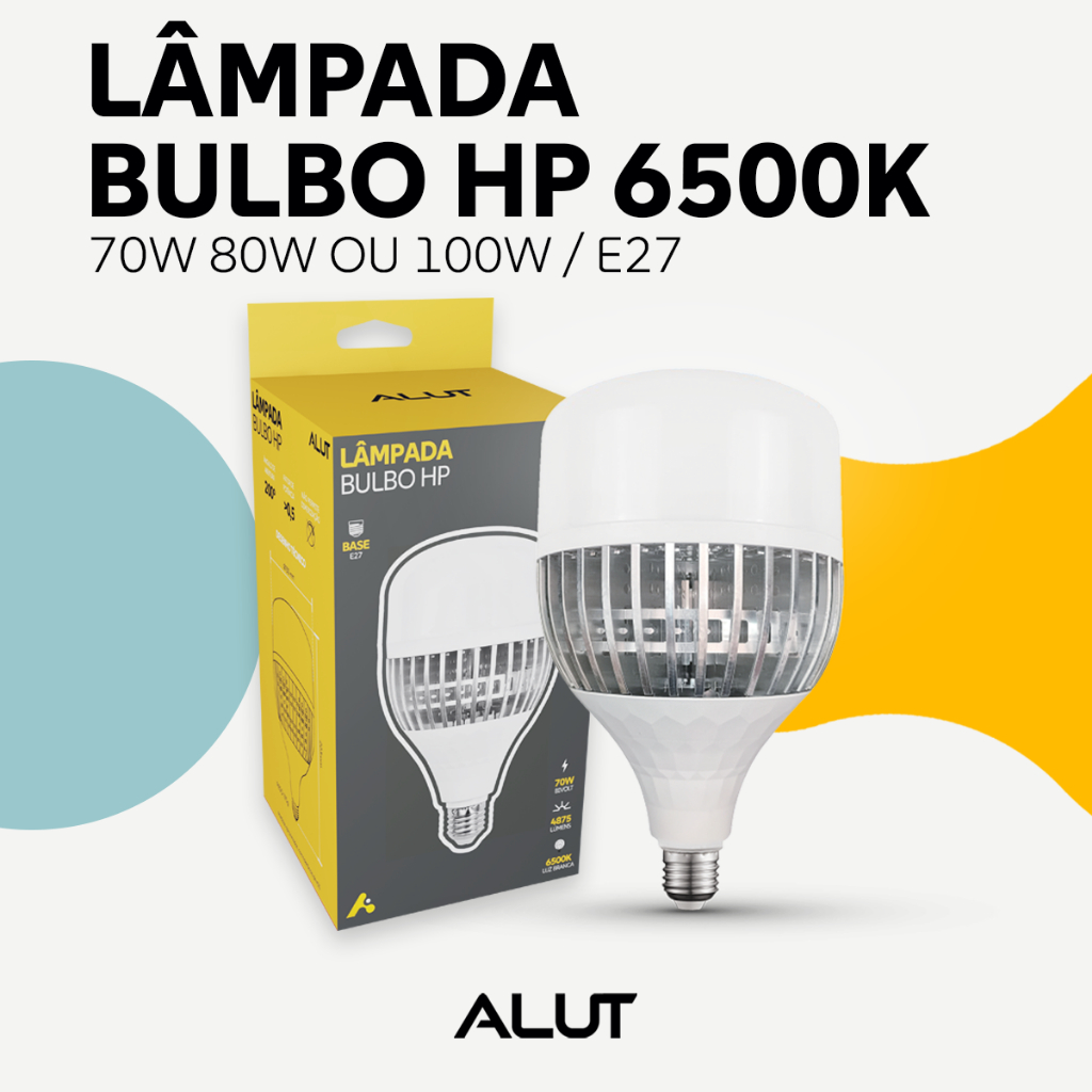 Lampada Led Bulbo Hp 70w 80w ou 100w 6500k Branco Frio 110v/220v Bivolt E27 Alut By Avant em Oferta na Shopee