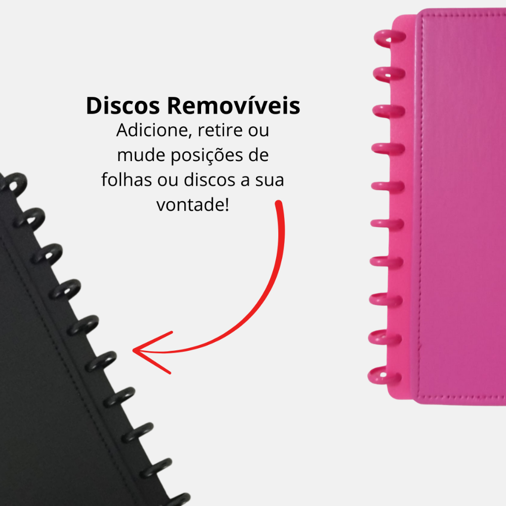 Detalhes do Caderno Inteligente A5/B5/A4 de Discos Removíveis Planner Bloco de Notas Estudos Universitário