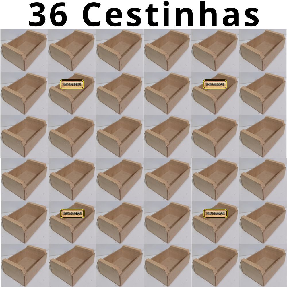 36 Caixotinhos - cesta de madeira pinus e mdf fms_madeirartt