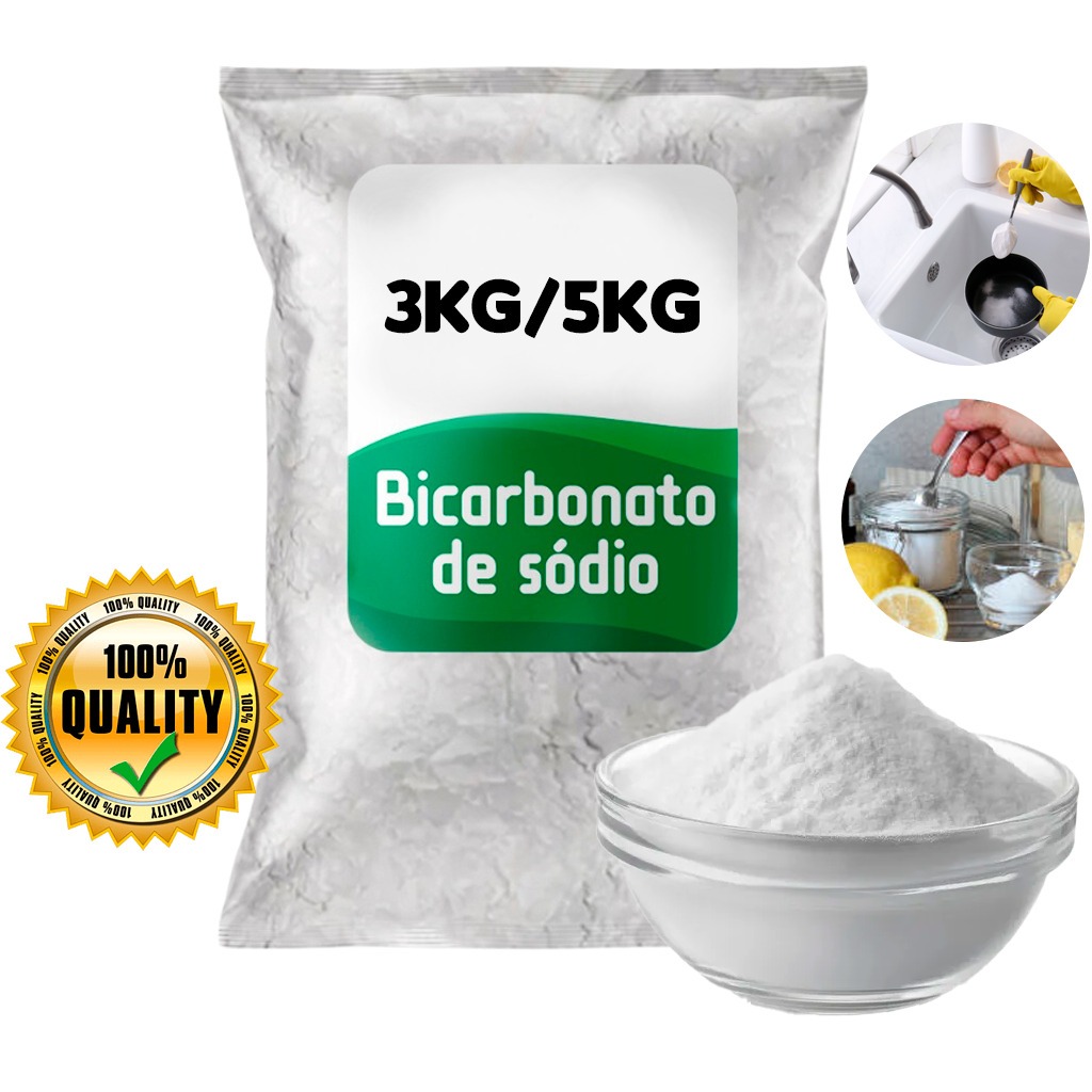 Bicarbonato de Sódio Premium 100% Puro até 5KG Multiuso Antifúngico Esfoliante Branqueador