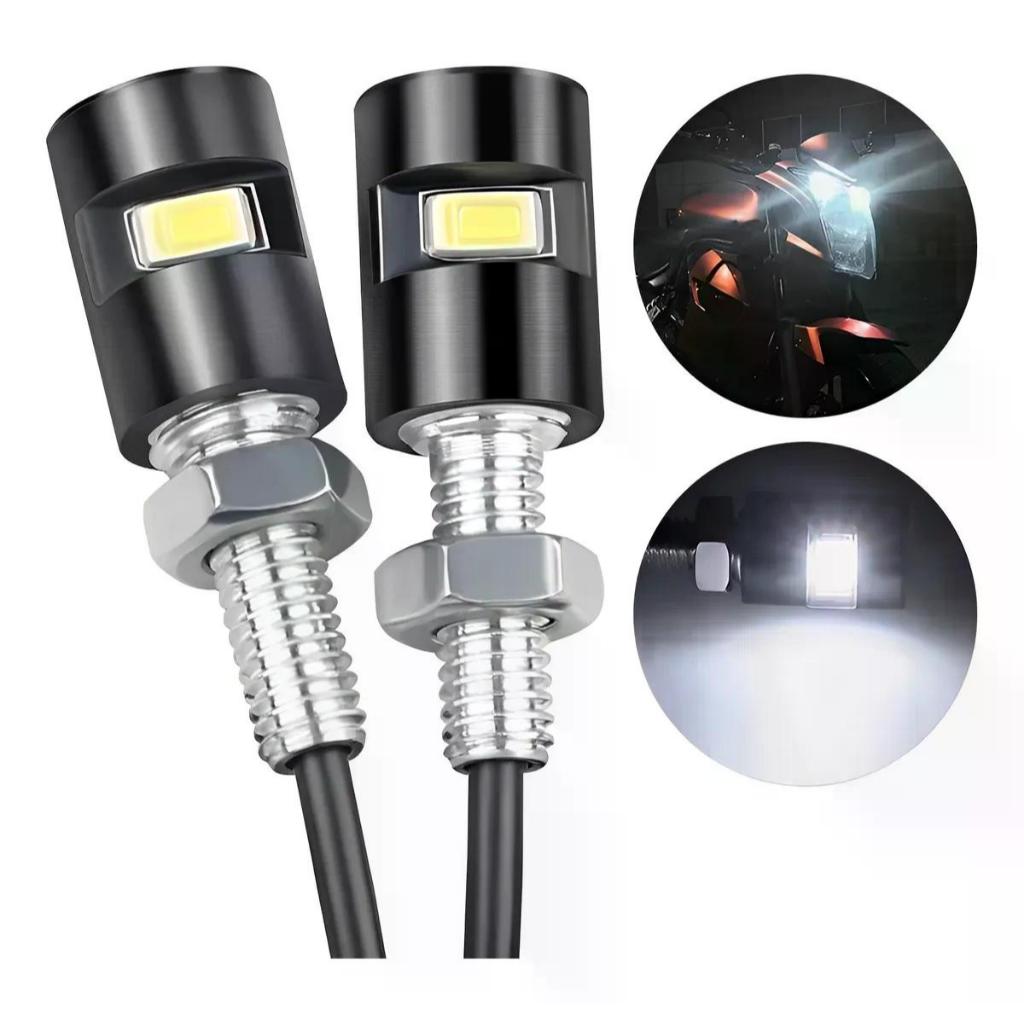 Par Parafuso Placa Luz Led Moto Carro Universal Custom 6000k