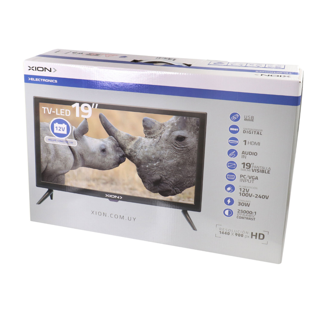 Tv Led 19" Caminhão Onibus Acampamento Motorhome 12v 110/220v Xion  Hd Hdmi Usb Com Conversor Digital Novo Na Caixa