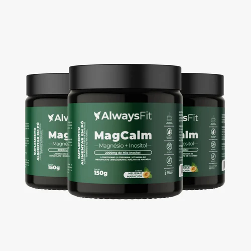 MagCalm - Magnésio, Inositol, L-Triptofano, L-Treonina, Camomila, Melissa - 150g - 3 unidades
