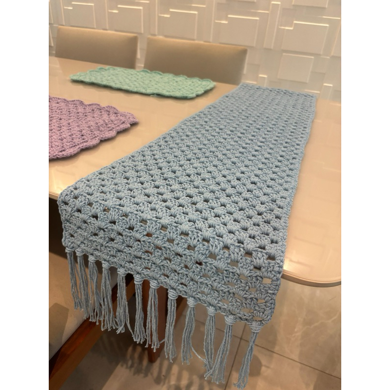 Caminho de Mesa/Trilho de mesa de crochê 1,50cm