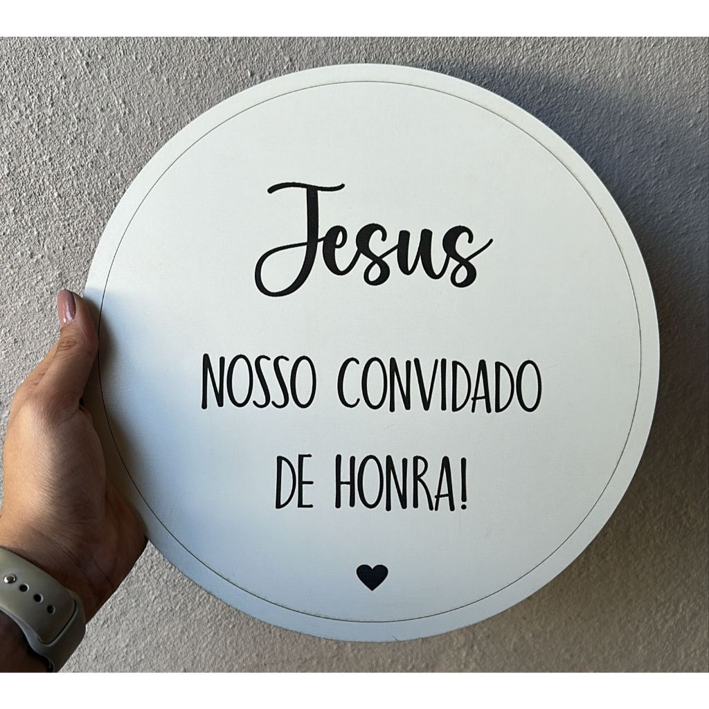 Placa decorativa/casamento Redonda MDF Branco em Oferta na Shopee