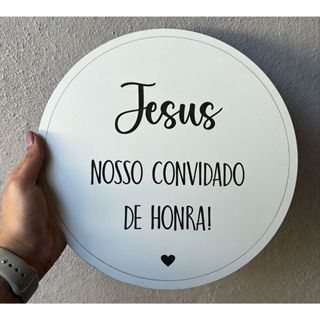 Placa decorativa/casamento Redonda MDF Branco em Oferta na Shopee