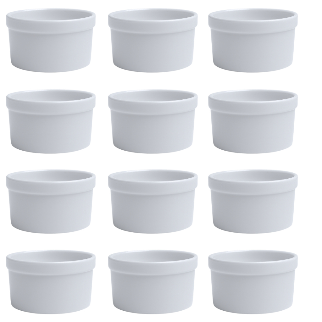 Ramekim 210ml Porcelana Branca Kit 15 UND Servir Molho Sobremesa Churrasco