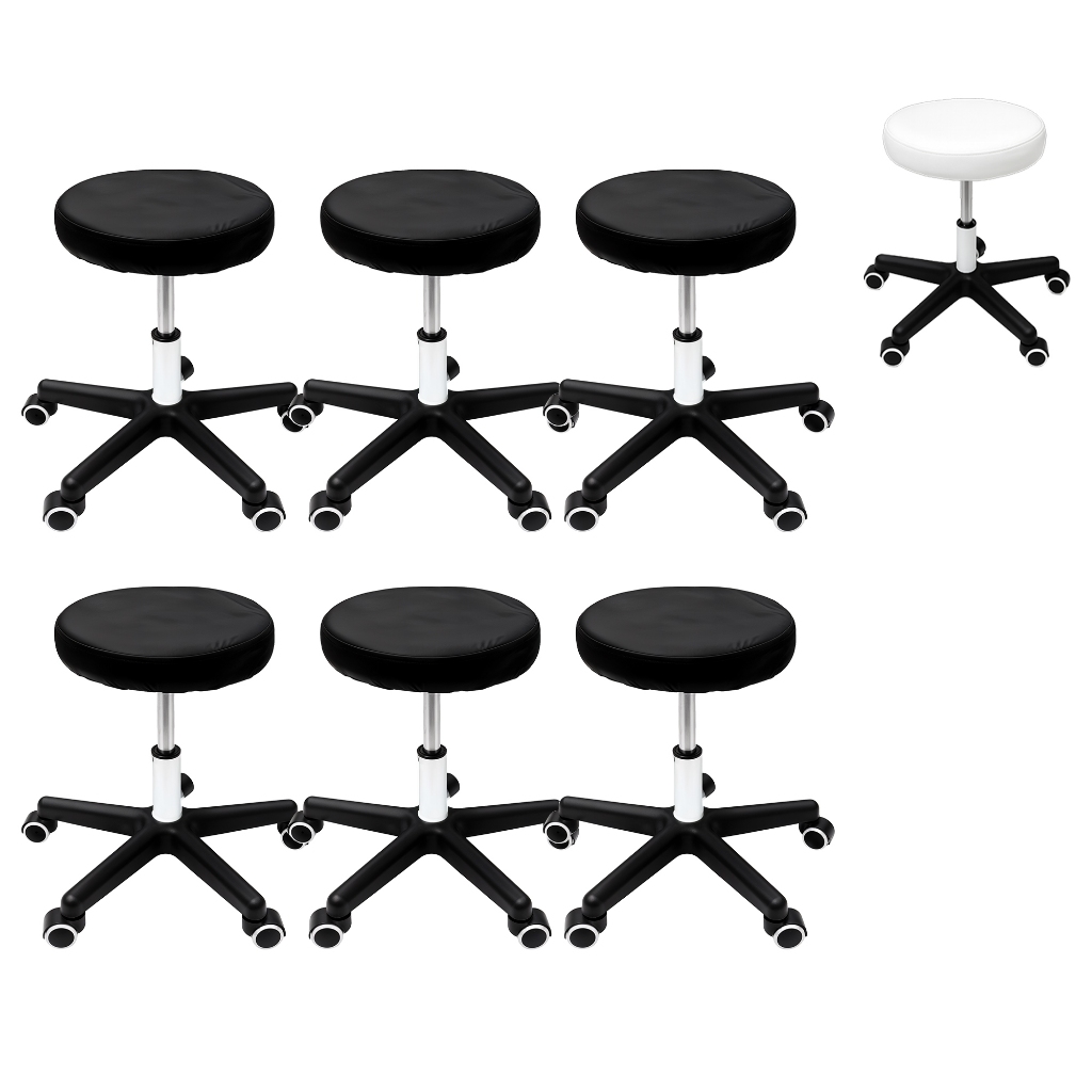 Kit 6 Cadeiras Mocho Giratória Sem Encosto Dentista Banqueta Manicure Estética Tatuador Trabalho — imagem 2 de 2