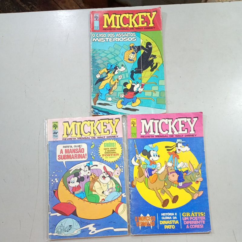 GIBIS MICKEY REVISTA MENSAL DE WALT DISNEY Nºs 251, 263 e 299