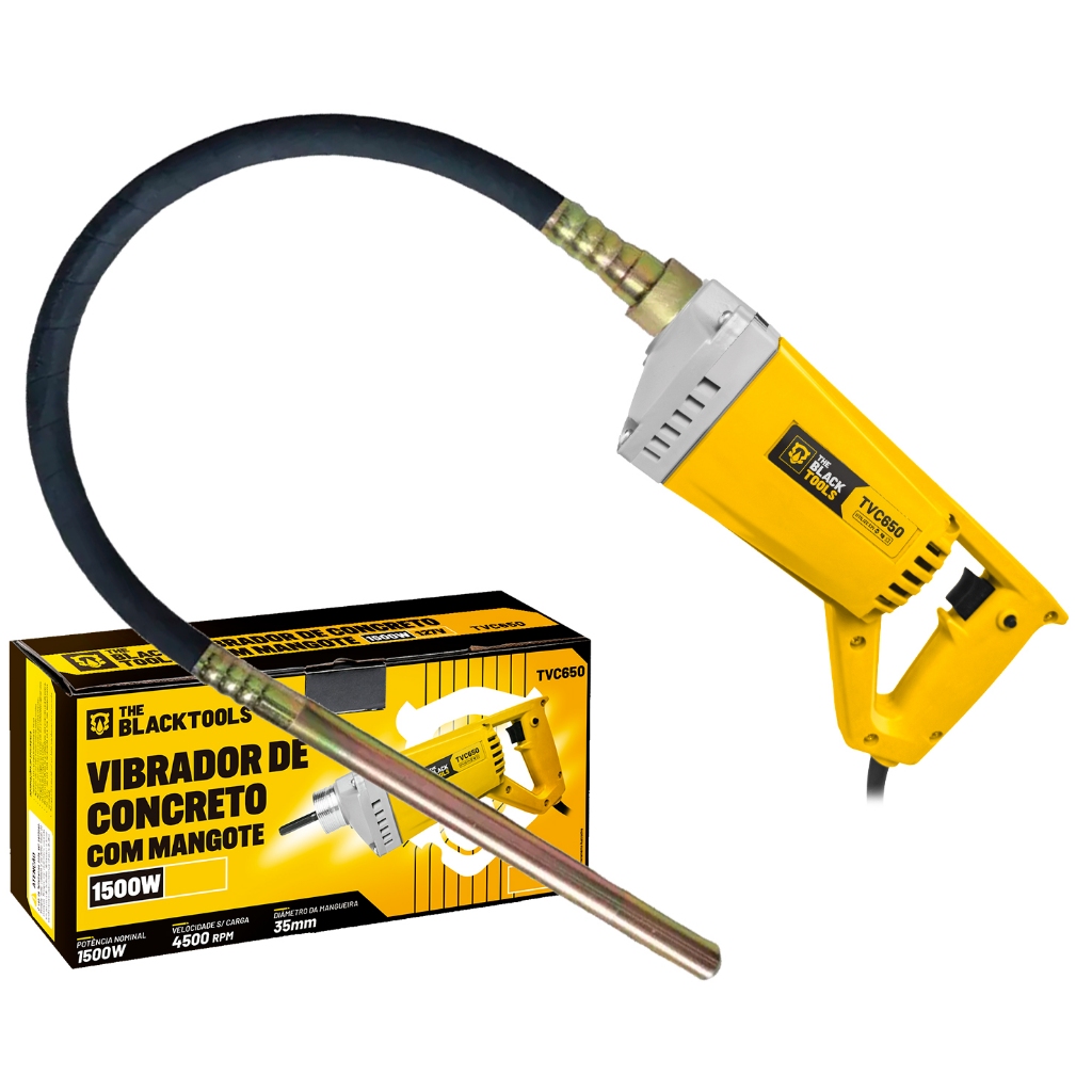 Kit Vibrador Concreto 1500w Com Mangote Mangueira 1,45mx35mm Tvc650 The Black Tools em Oferta na Shopee