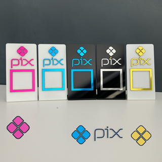 Placa Pix Acrílico QrCode Pagamento Espelhado Display Balcão Mesa em Oferta na Shopee