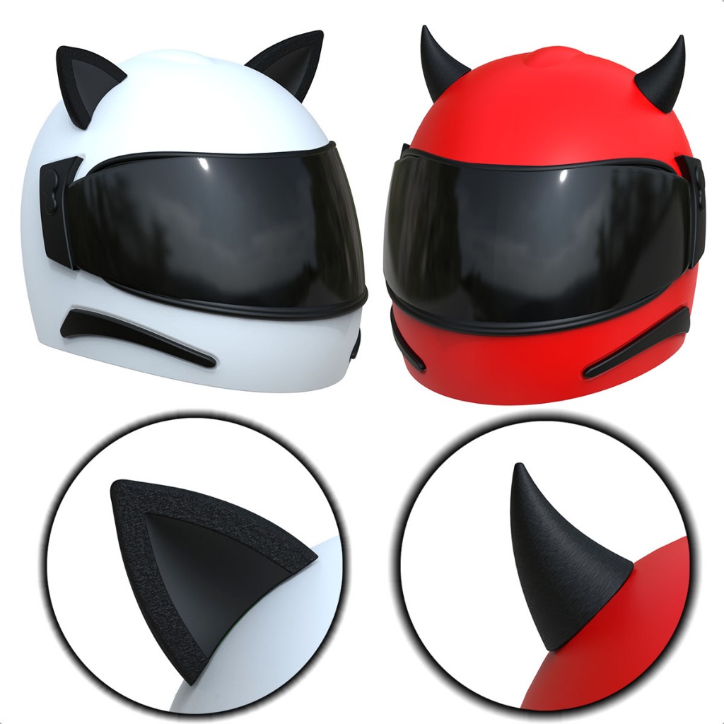 Kit Orelhinhas de Gato + Chifrinho Para Fixar Capacete Moto Bike em Oferta na Shopee