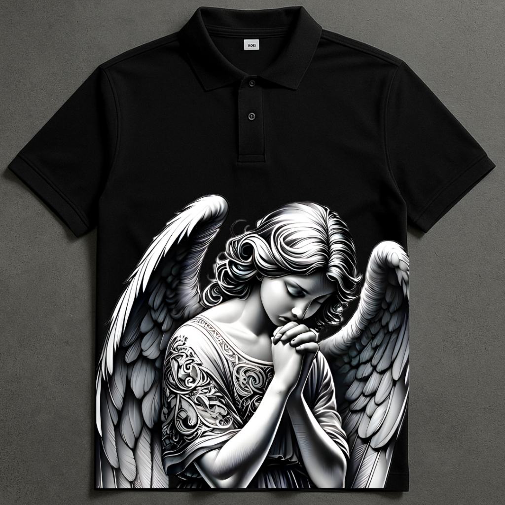 Camisa Polo Angelical Seraphim de Manga Curta Masculina, Casual em Oferta na Shopee