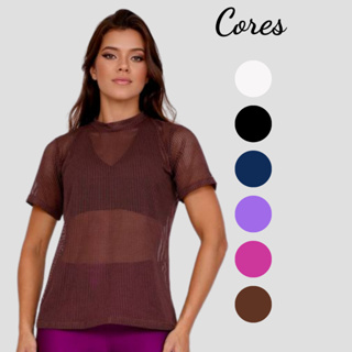 Blusa Comprida Tampa BumBum Com Manga  Arrastão Camiseta Feminina tule Dia a Dia  Roupa de Academia em Oferta na Shopee