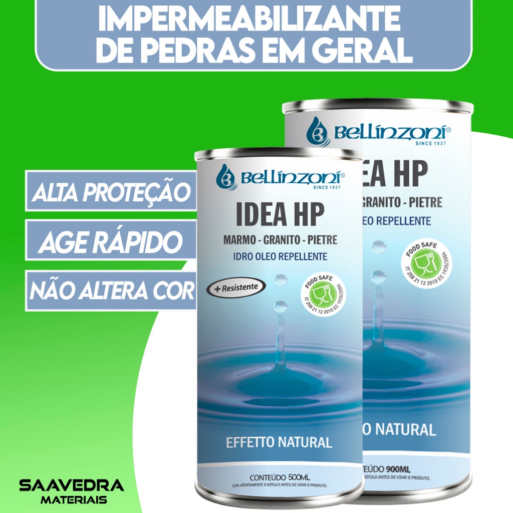 Impermeabiliza Pedras Contra Água e Óleo Idea Hp 500ml e 900ml Bellinzoni