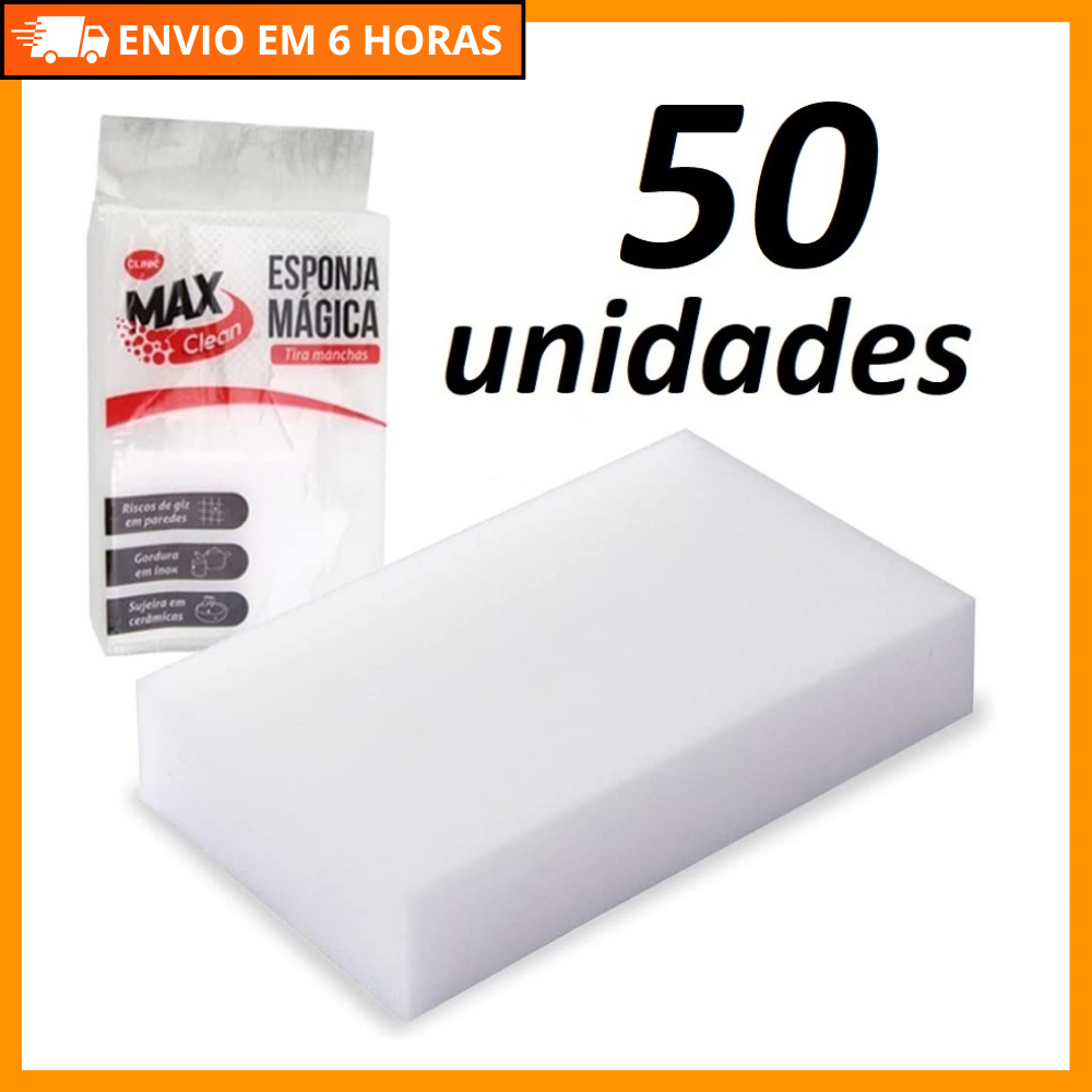 Kit 50 Esponjas Mágicas Brancas Removedoras de Manchas — Limpeza Profunda Sem Produtos Químicos em Oferta na Shopee