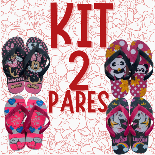 Kit 2 Pares de Chinelo Infantil Feminino Menina Mais Vendidos 2025