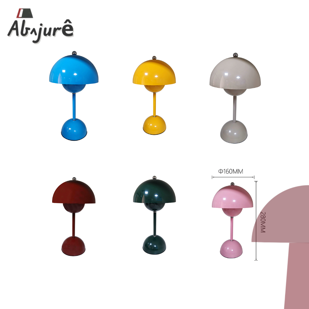 Abajur Cogumelo Moderno Minimalista Design Luminária De Mesa Cinza Azul Amarelo Vermelho Cinderella