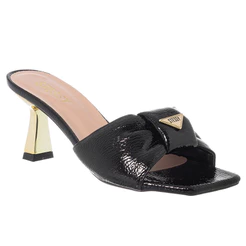 Tamanco Feminina Stessy Sandália Salto Taça Cromado Geométrico Moda Elegante Confortável Juta Luxo