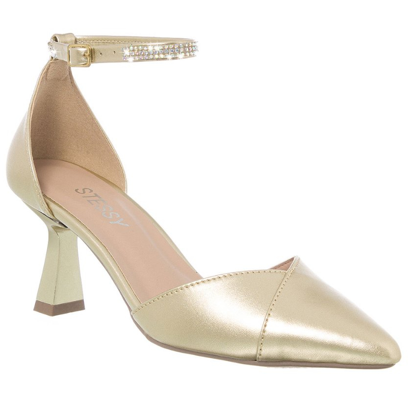 Scarpin Feminino Salome Sapato Bico Fino Salto Alto Taça Strass Elegante Luxo Confortável em Oferta na Shopee