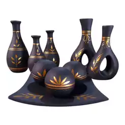 Jogo 9 Vasos Decorartivo Sala Cozinha Mesa Estante Rack Enfeite Luxo Oferta