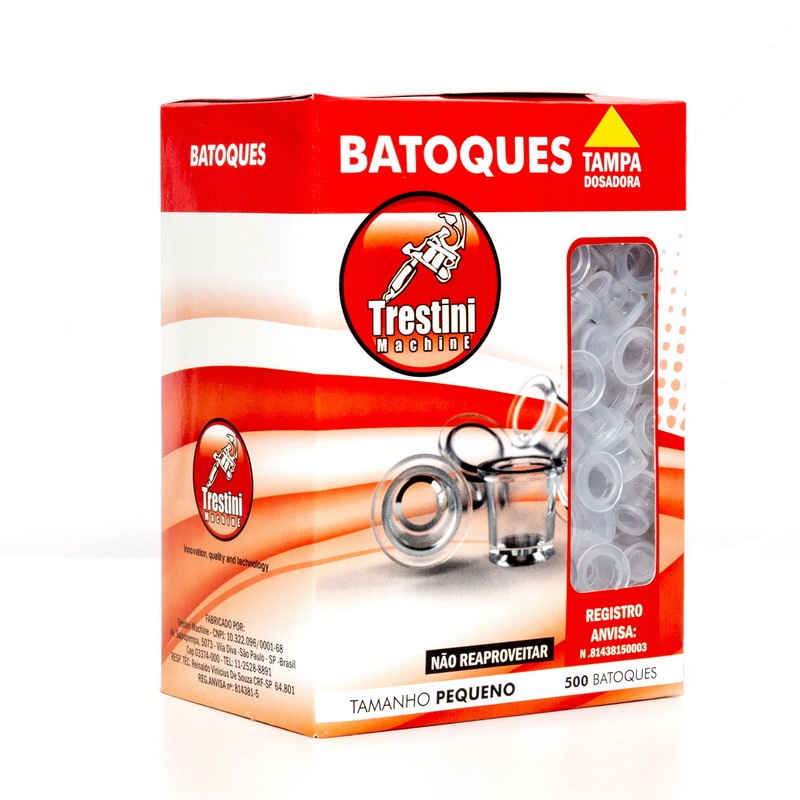 Caixa Batoque P Tampa Dosadora Tatuagem Tattoo Trestini 500un.