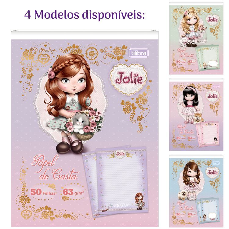 Papel de Carta Colado Jolie 63g 50 Folhas 395421 TILIBRA