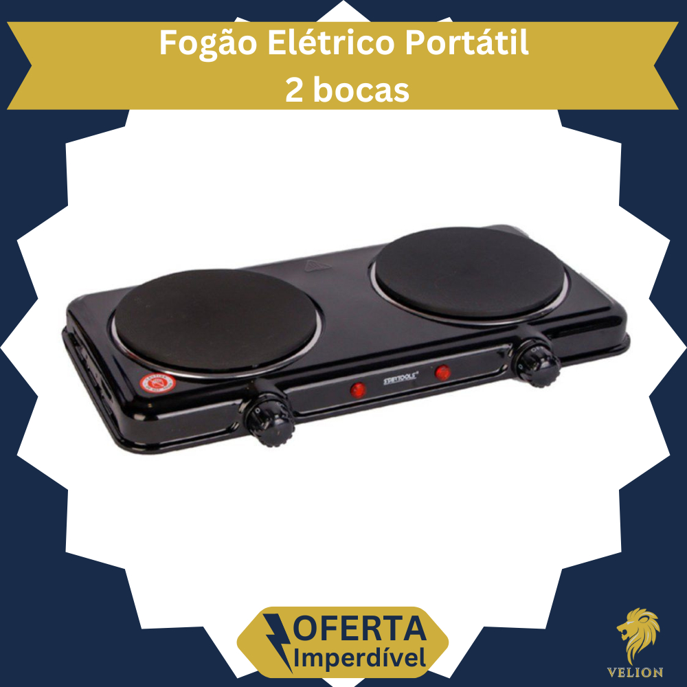 Fogão Cooktop Elétrico Duas ou Uma Bocas Portátil Fogareiro Mesa Camping 220v