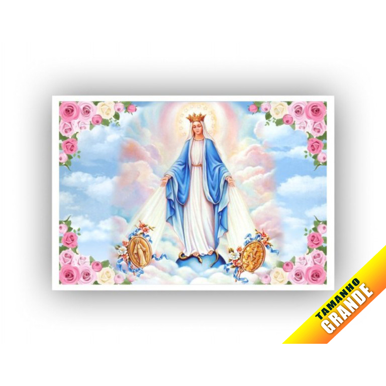 Folha de Arroz Nossa Senhora das Graças para Bolo Grande 30x40cm de 7kg
