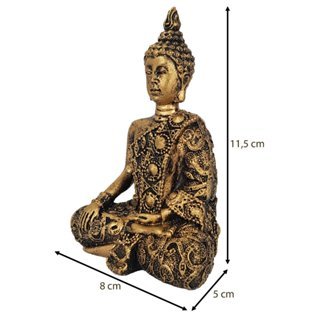 Imagem Estatua de Buda Hindu em Resina Tailandês Tibetano Sidarta Chakras