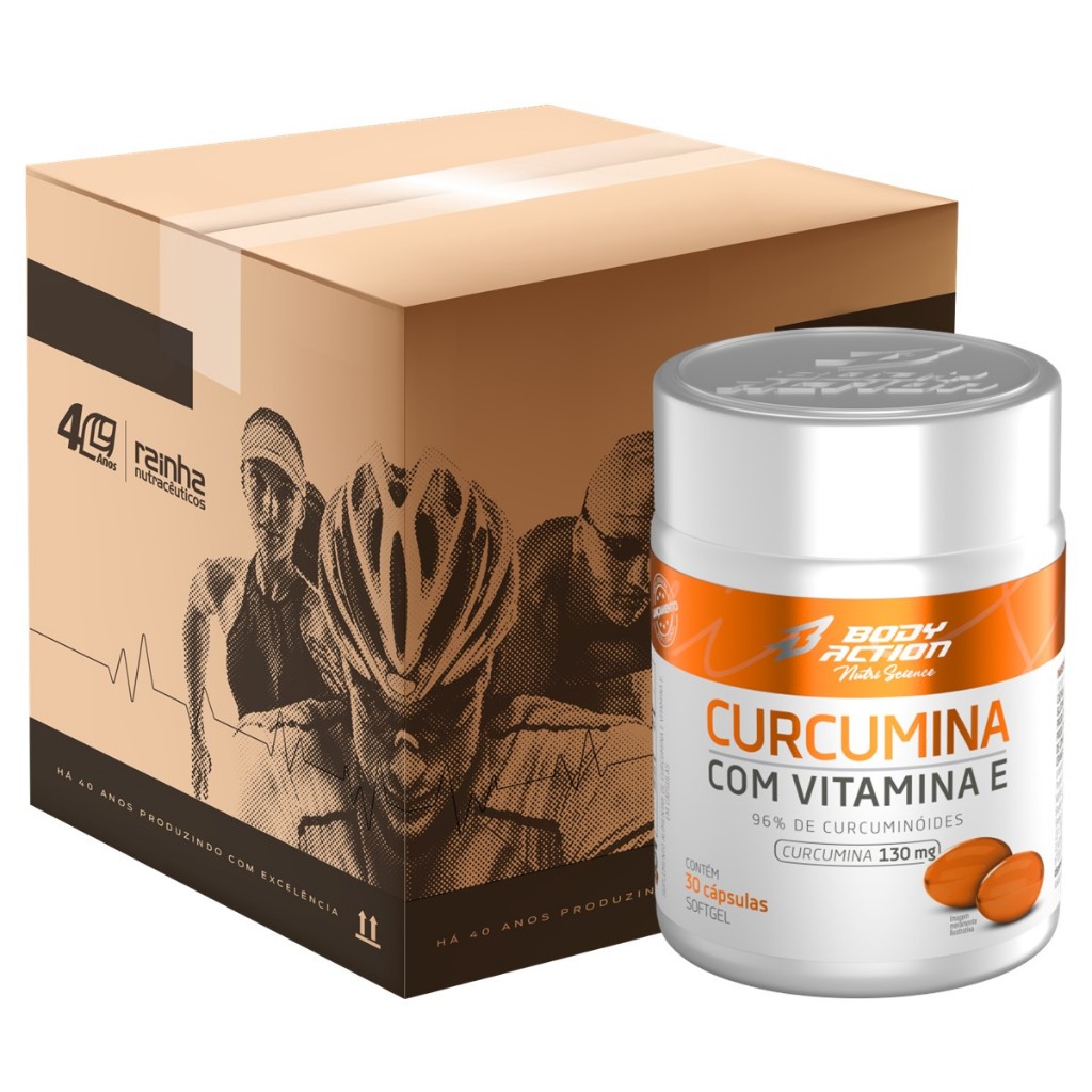 Atacado 12x Curcumina com Vitamina E 30 Caps Bodyaction em Oferta na Shopee