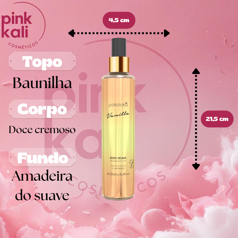 VANILLA Body Splash 250ml POKOLOKA corpotal perfumado pos banho feminino em Oferta na Shopee