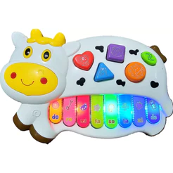 Pianinho Vaquinha Bebê Brinquedo Educativo Infantil Musical