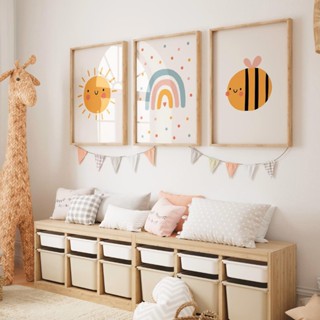 Kit 3 Quadros Decorativos Infantil Natureza Boho | Quarto Bebê Menina – No Ritmo Da Natureza No1 em Oferta na Shopee