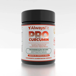 ProCurcumin C3 Complex® AlwaysFit  | Curcumina + Vitamina D3 + K2 + Magnésio + Colágeno Tipo 2 + TCM | 60 Cápsulas