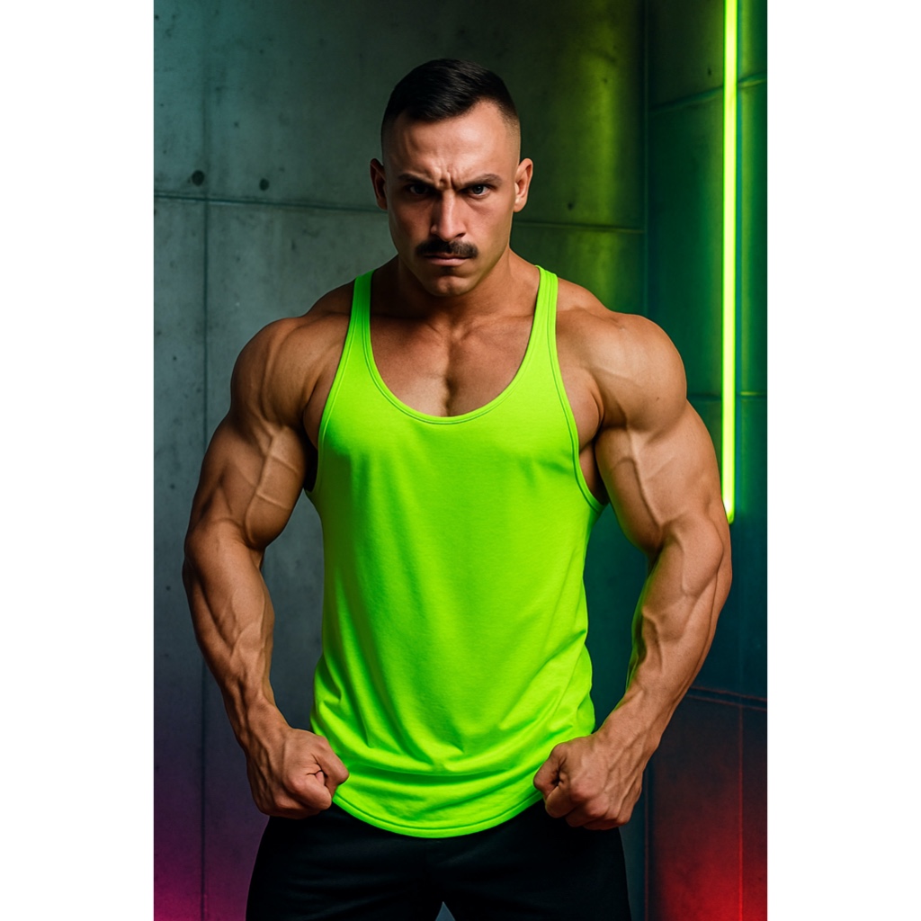 Regata Masculina Cavada Academia em PV Varias Cores NEON Lisa sem Estampa Marca Bombey
