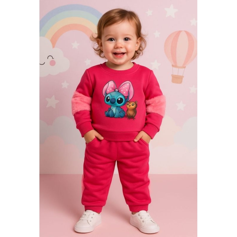 Conjunto Infantil FEMININO Flanelado – Stitch Menininha | Super quentinho | Macio | Confortável | Estiloso!