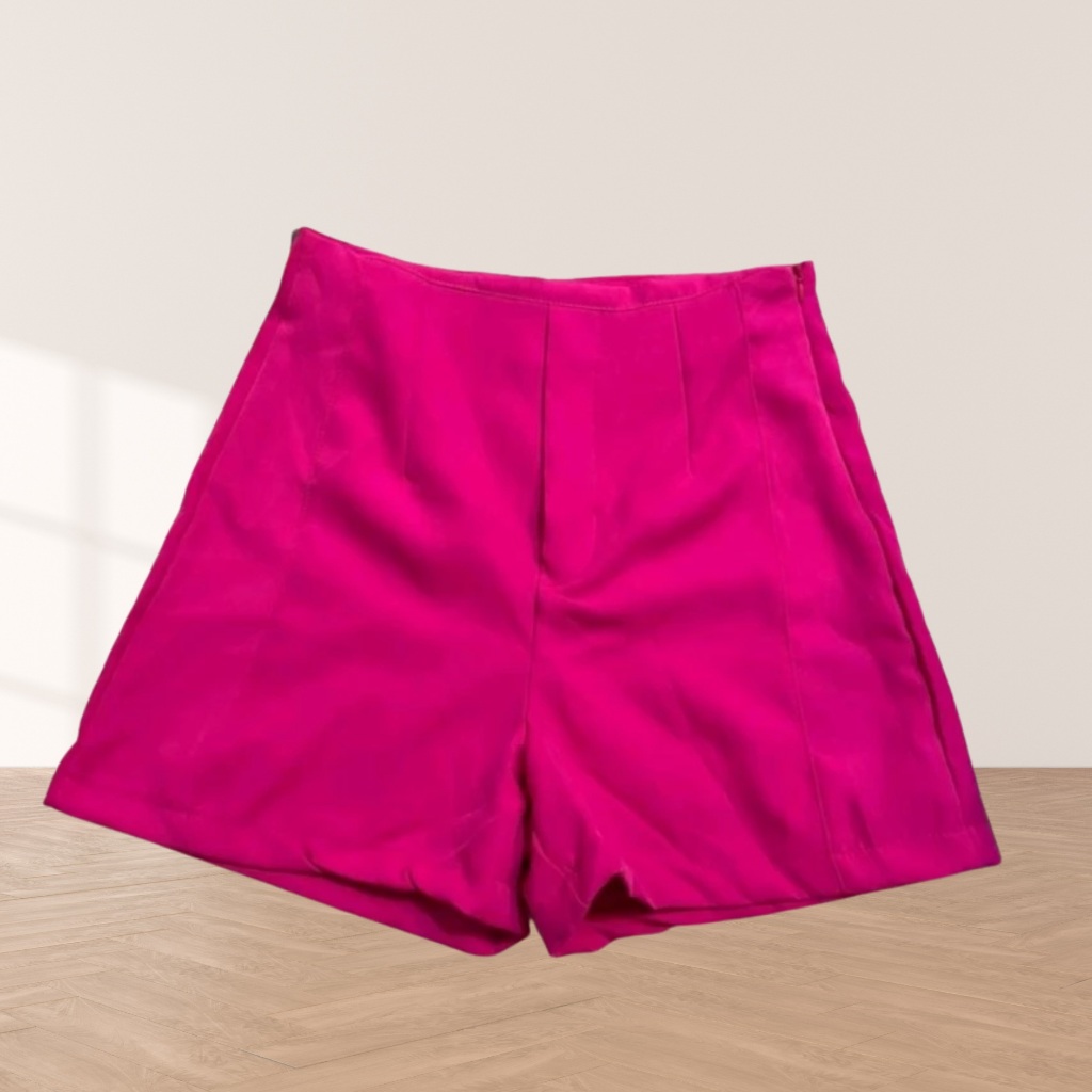 Short Zara Pink Alfaiataria Com zíper Feminina - Conforto é vestir bem