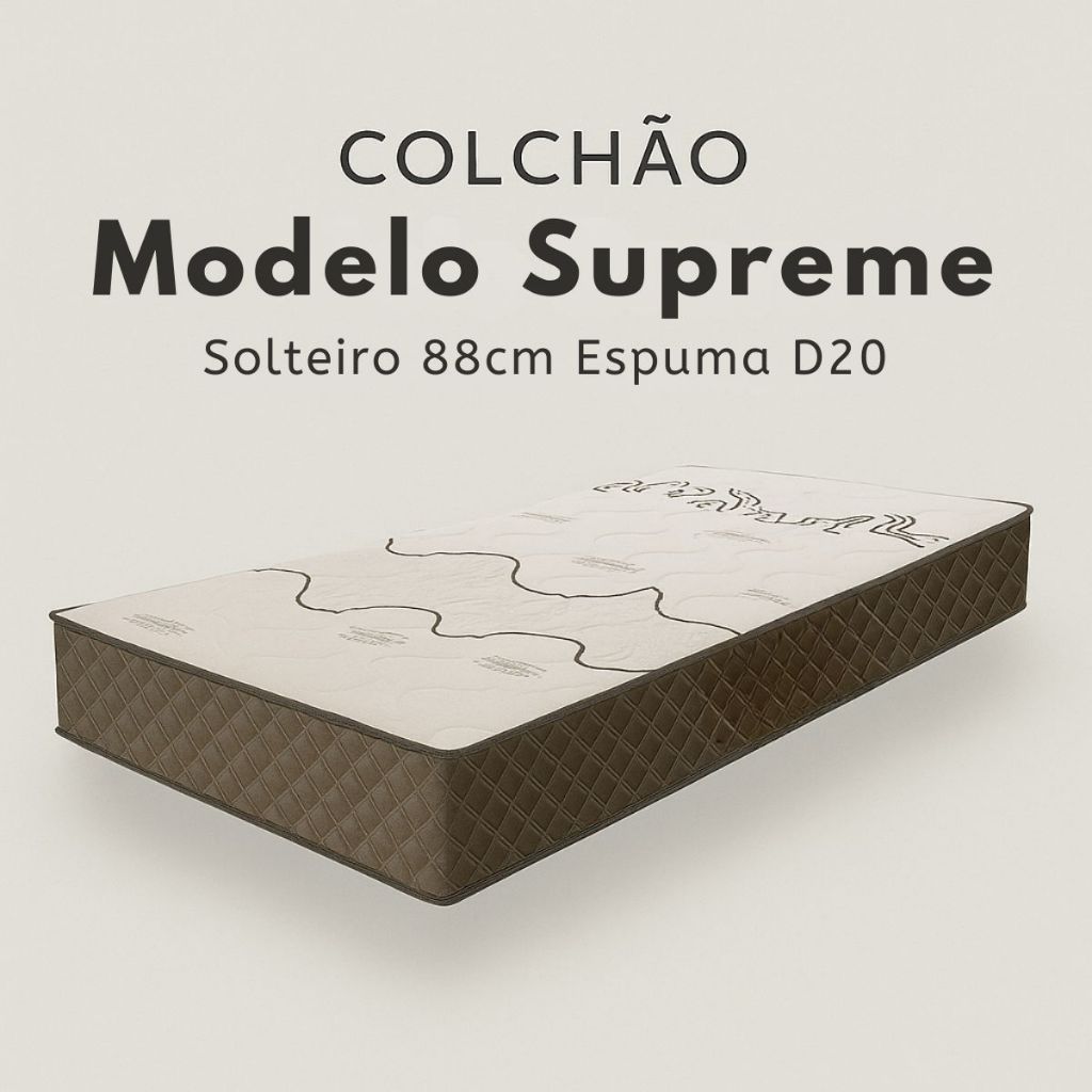 Colchão Solteiro 88cm Espuma D20 Supreme Conforto Estampa Personalizada