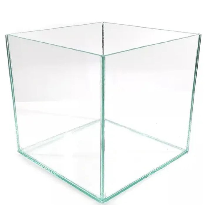 Aquário Cubo/Vaso 15lts Beteira Decoração Peixes Plantas 25x25x25cm