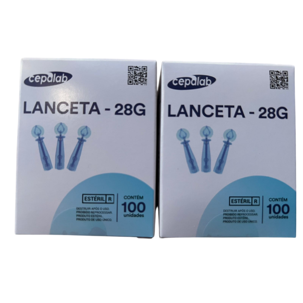 200 Lancetas Agulhas 28g Para Caneta/Lancetadora G-Tech Cepab On Call Plus Uniqmed