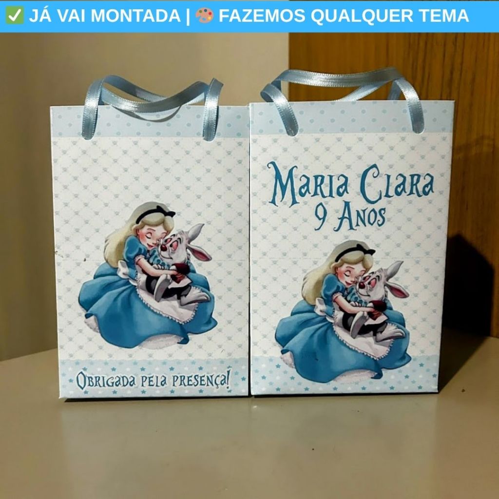 Sacolinha Surpresa Personalizada Alice no Pais das Maravilhas Festa | Lembrancinha Aniversário