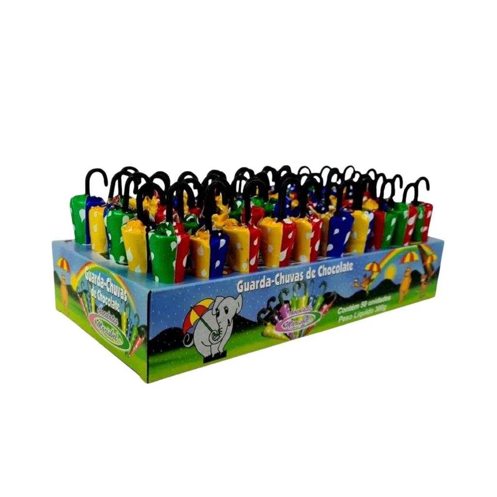 Guarda-Chuvas de chocolate 300g Marisbel 50 Unidades em Oferta na Shopee