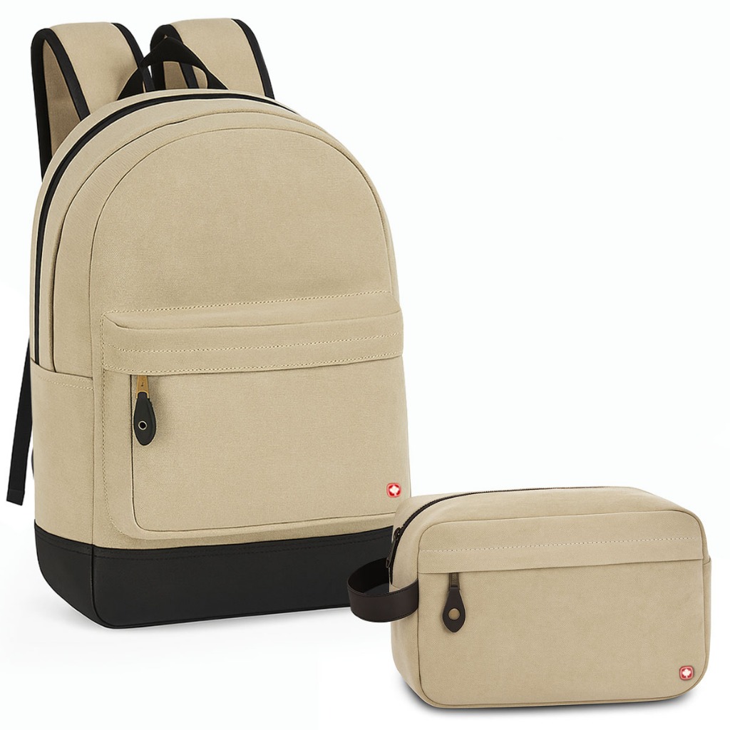 Kit Mochila Estojo Necessaire Executiva Lona Masculina