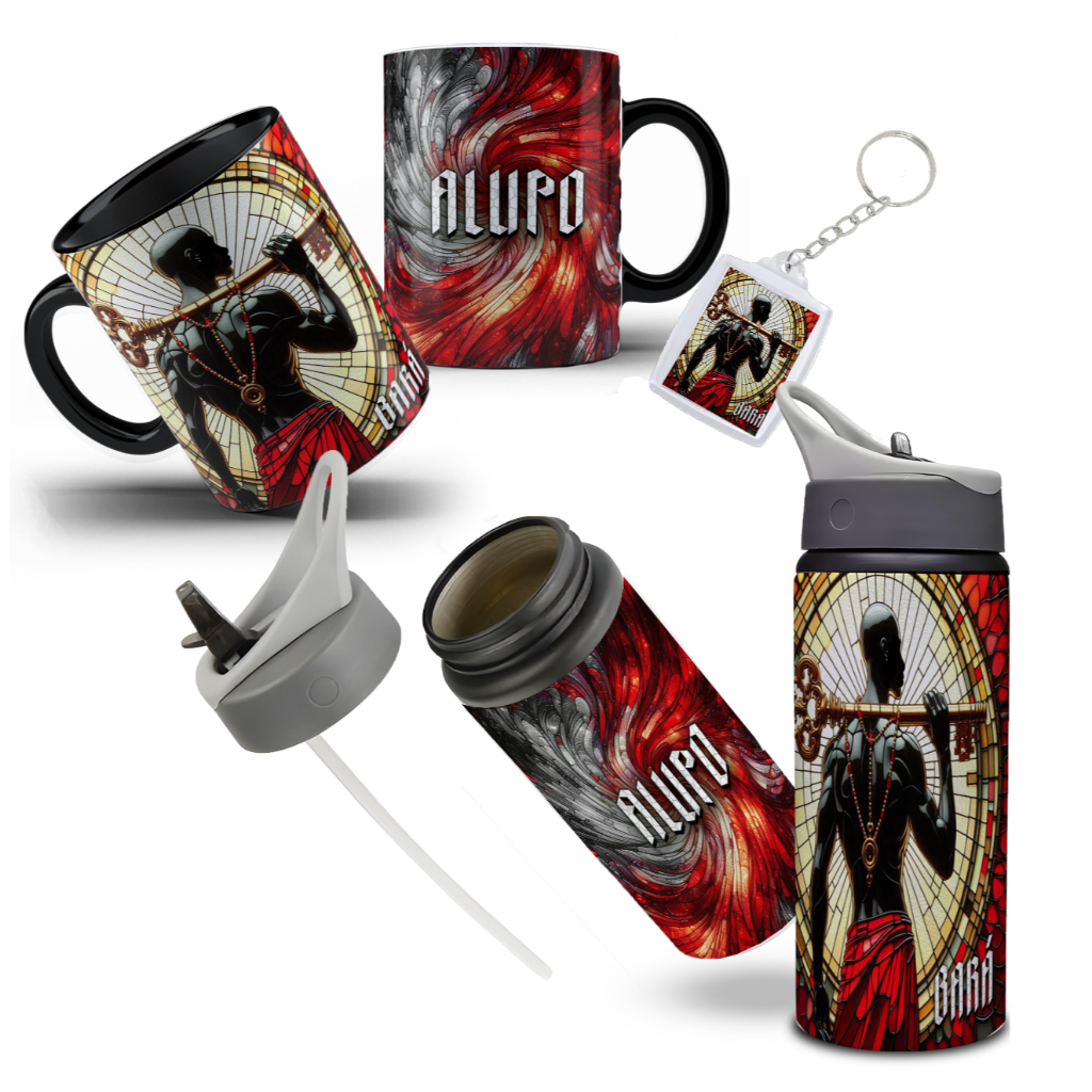Kit Orixás Bará com Caneca Garrafa e Chaveiro | 1