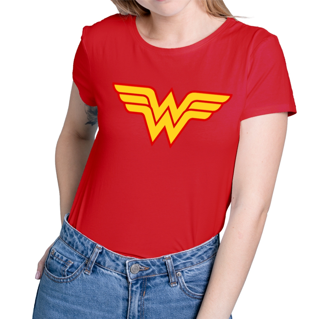 Camisa Camiseta 100% Algodão Masculina Feminina Mulher Maravilha MD 01 em Oferta na Shopee