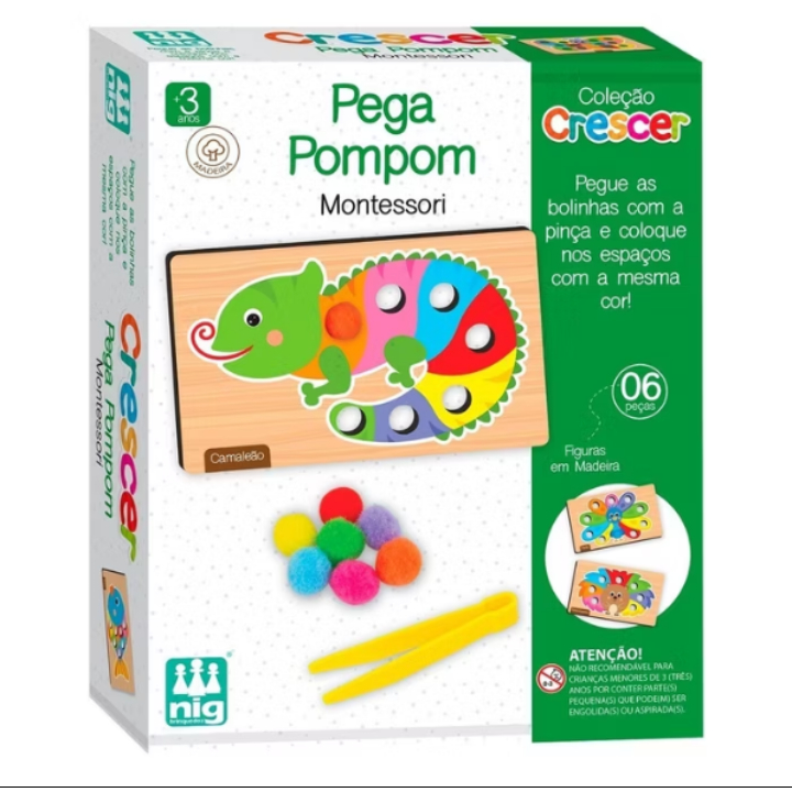 Jogo infantil Pega Pompom  Nig Brinquedos em Oferta na Shopee