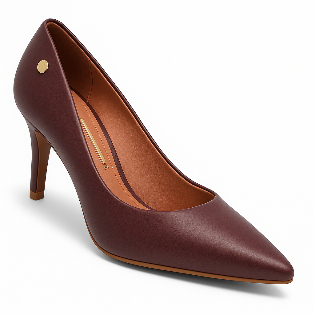 Scarpin Vizzano Feminino Salto Baixo Fino Macio Original 1185 Vinho em Oferta na Shopee