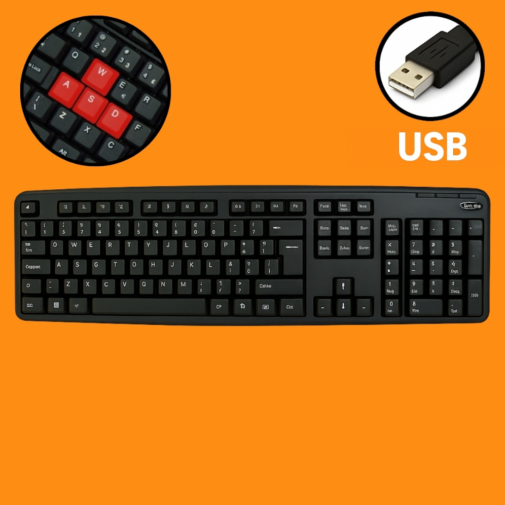 Teclado Gamer Newlink TC308 USB ABNT2 107 Teclas  Design Ergonômico Resistente Ideal para Jogos e Uso Diário