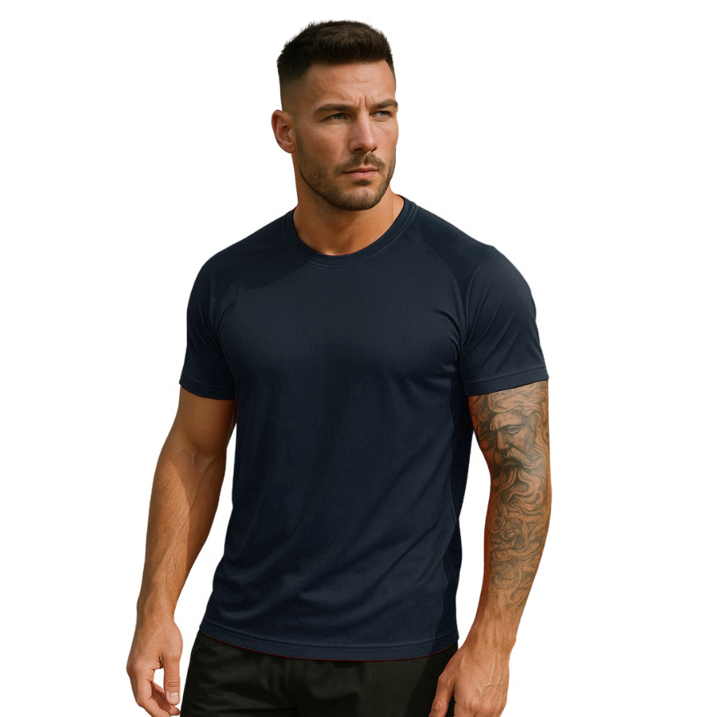 Camiseta Dry Fit Preta Masculina para Treino, Corrida e Academia – Conforto, Estilo e Proteção UV50+